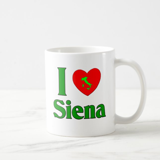 Caneca De Café Eu amo Siena Italia (Direita)