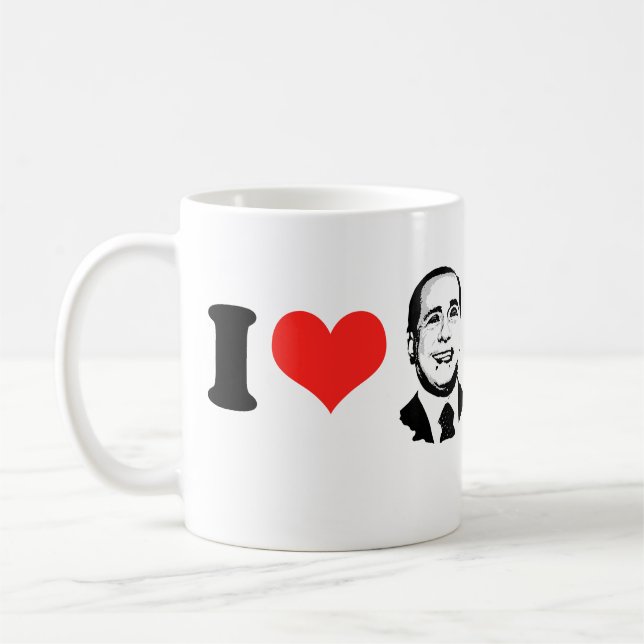 Caneca De Café Eu amo Silvio Berlusconi (Esquerda)