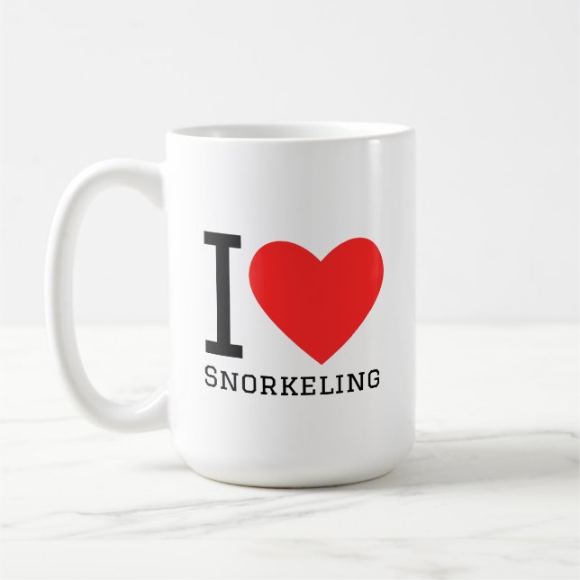 Caneca De Café Eu amo snorkeling (Esquerda)