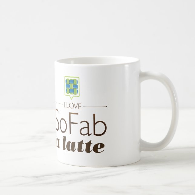Caneca De Café Eu amo SoFab um Latte (Direita)