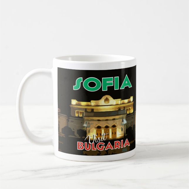 Caneca De Café Eu Amo Sofia Visitar Bulgária (Esquerda)