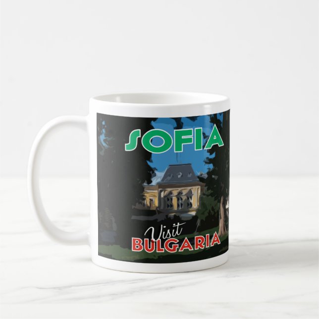 Caneca De Café Eu Amo Sofia Visitar Bulgária Café Mug (Esquerda)