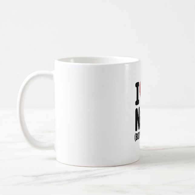 Caneca De Café Eu Amo Sonecas Coração de Preguiça Fofa (Esquerda)