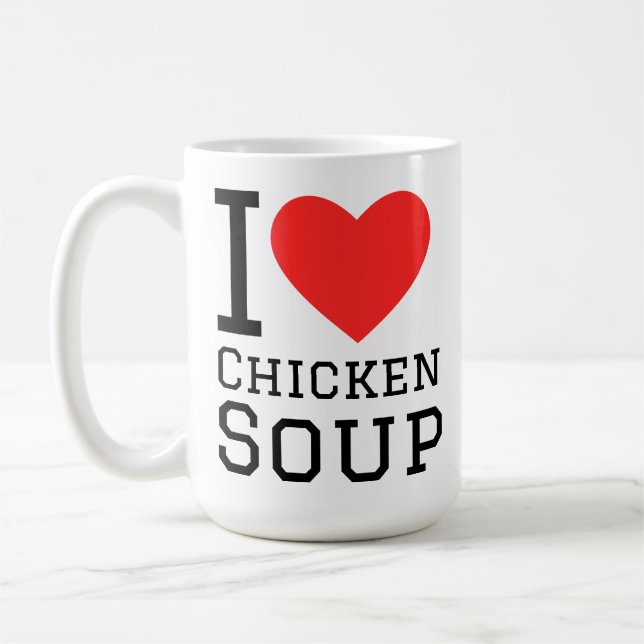 Caneca De Café Eu amo sopa de frango (Esquerda)