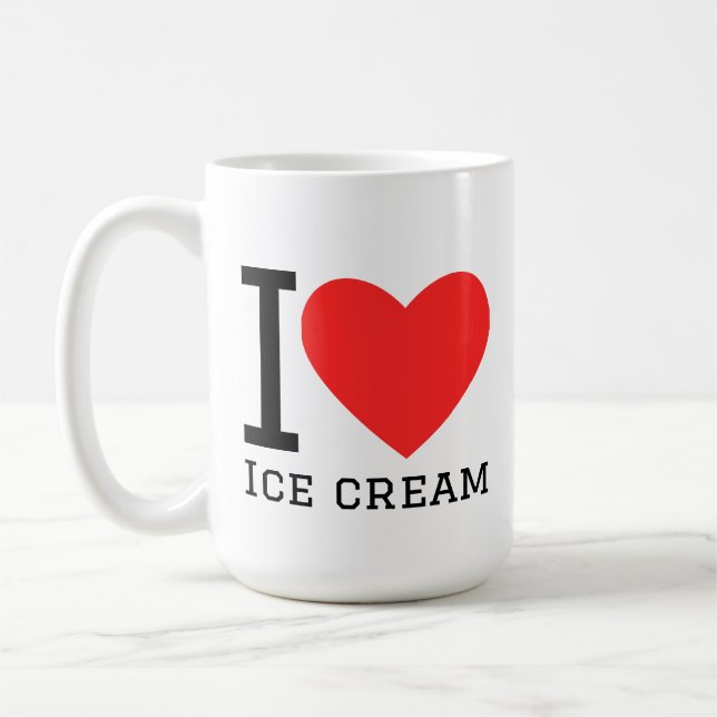 Caneca De Café Eu amo sorvete (Esquerda)