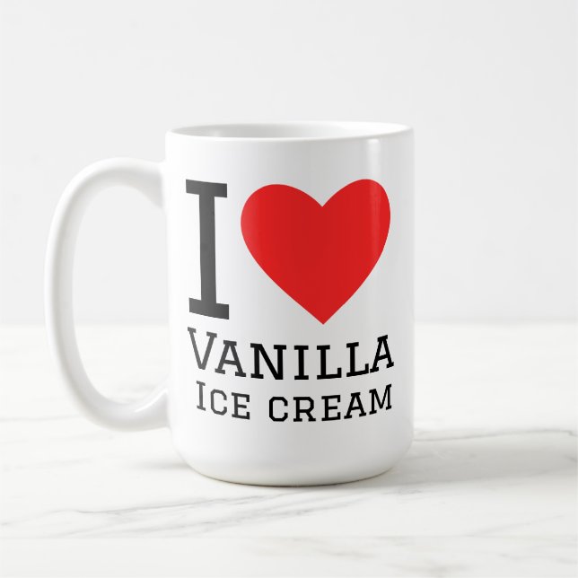 Caneca De Café Eu amo sorvete de baunilha (Esquerda)