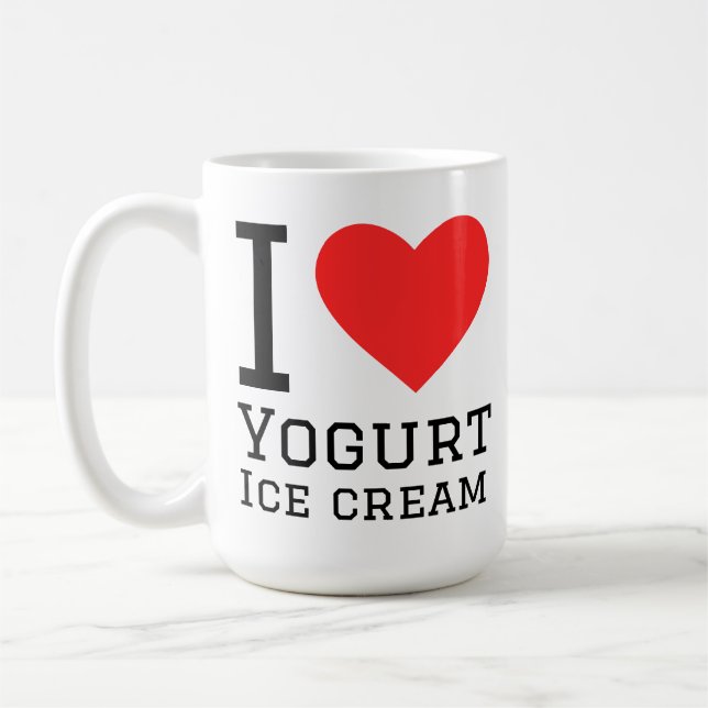 Caneca De Café Eu amo sorvete de iogurte (Esquerda)