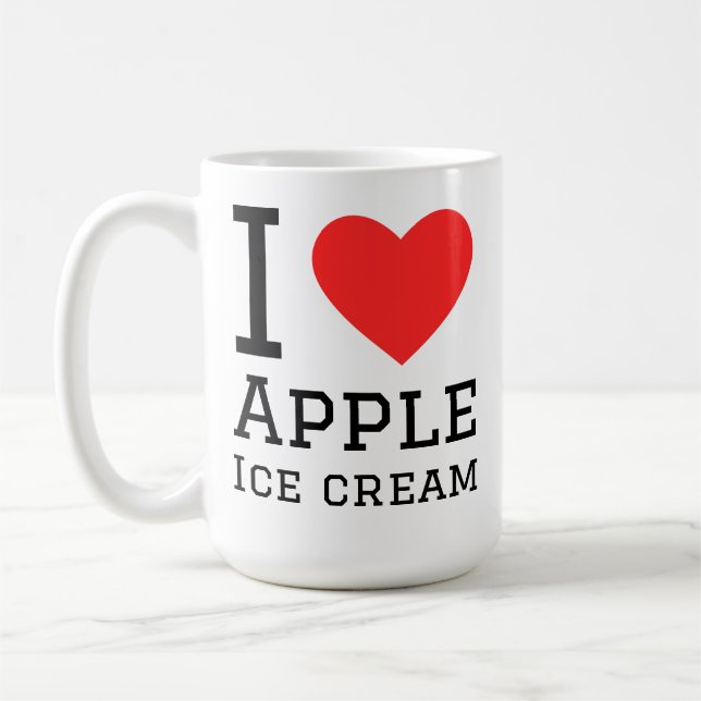 Caneca De Café Eu amo sorvete de maçã  (Esquerda)