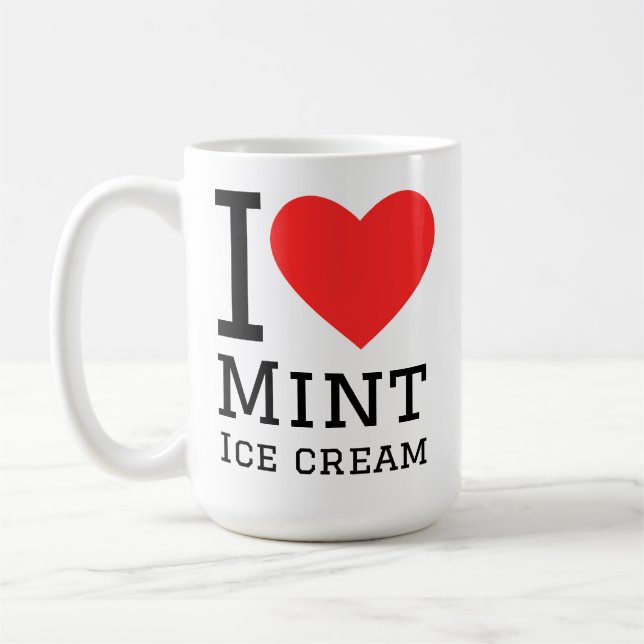 Caneca De Café Eu amo sorvete de menta (Esquerda)