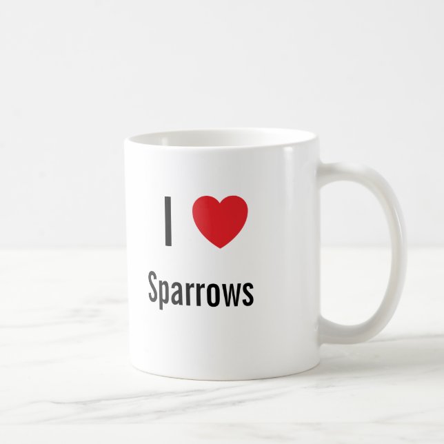 Caneca De Café Eu amo Sparrows (Direita)