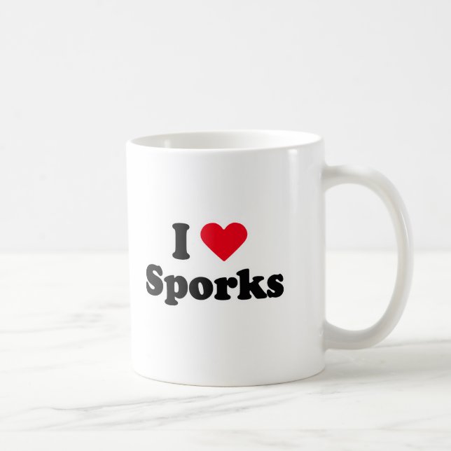 Caneca De Café Eu amo sporks (Direita)