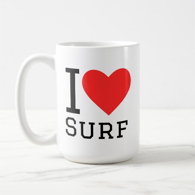 Caneca De Café Eu amo surf (Esquerda)