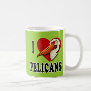 Caneca De Café Eu amo t-shirt dos pelicanos, roupa dos miúdos