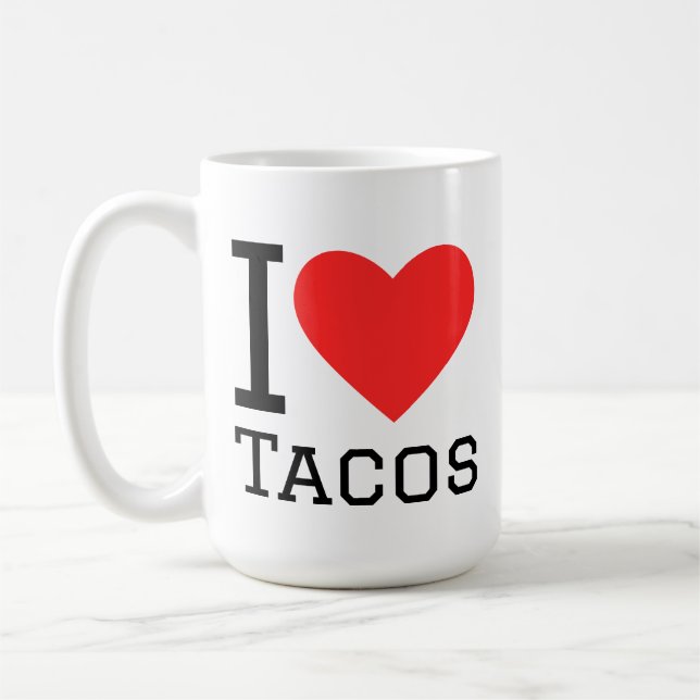 Caneca De Café Eu amo tacos (Esquerda)
