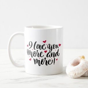Caneca De Café Eu Amo-Te Mais E Mais Mãos