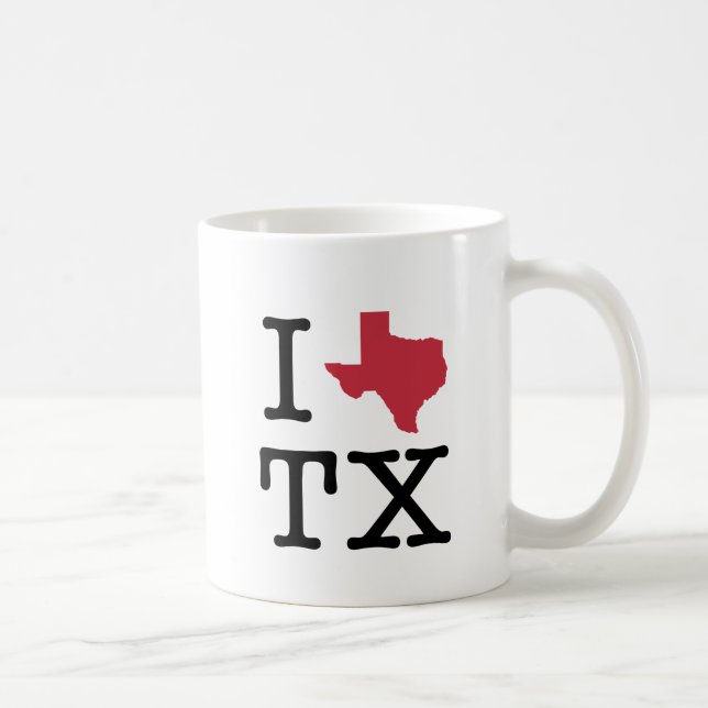 Caneca De Café Eu amo texas (Direita)