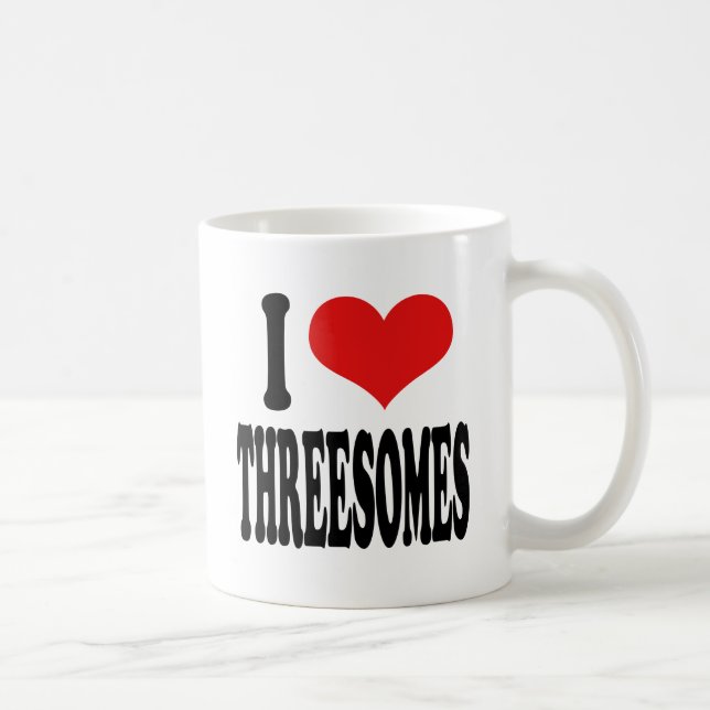 Caneca De Café Eu amo Threesomes (Direita)