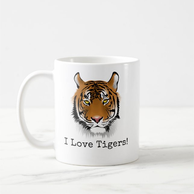 Caneca De Café Eu amo tigres! (Esquerda)