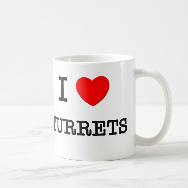 Caneca De Café Eu amo torretas (Direita)