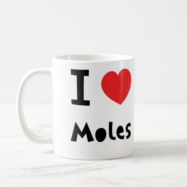Caneca De Café Eu amo toupeiras (Esquerda)
