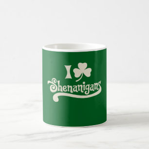 Caneca De Café Eu Amo Travessuras Trevo de Três Folhas do Dia de 