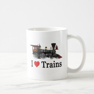 Caneca De Café Eu amo trens