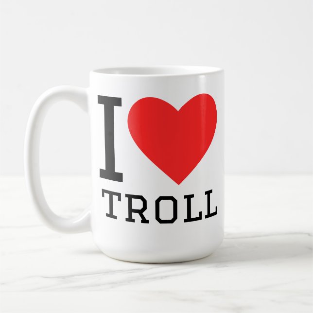 Caneca De Café Eu amo troll (Esquerda)