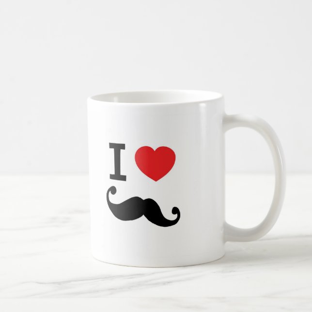 Caneca De Café Eu amo twirly o bigode (Direita)
