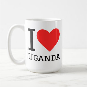 Caneca De Café Eu amo Uganda adesivo quadrado