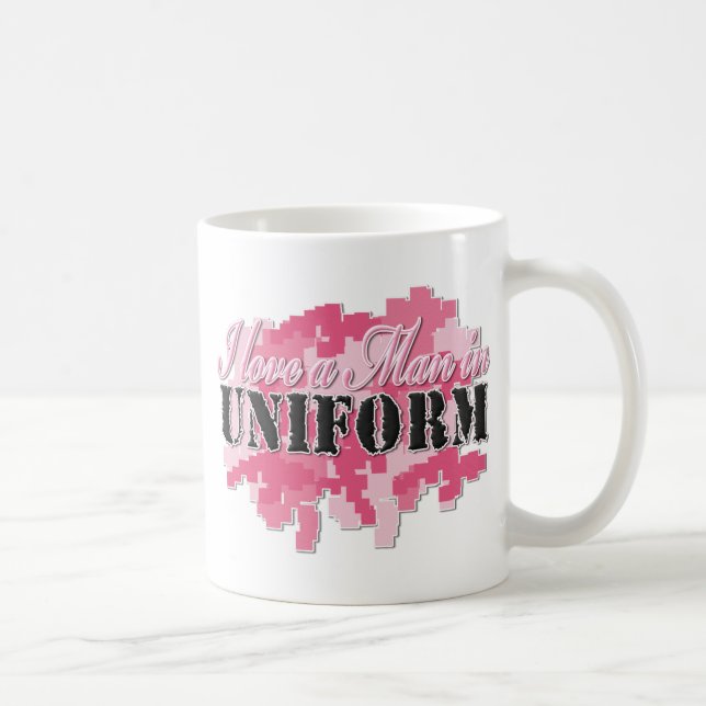 Caneca De Café Eu amo um homem no uniforme (Direita)