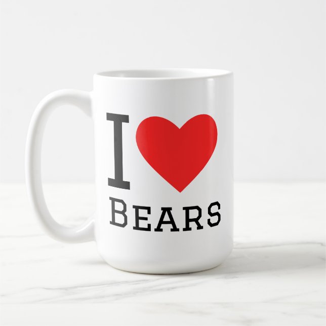 Caneca De Café Eu amo ursos  (Esquerda)