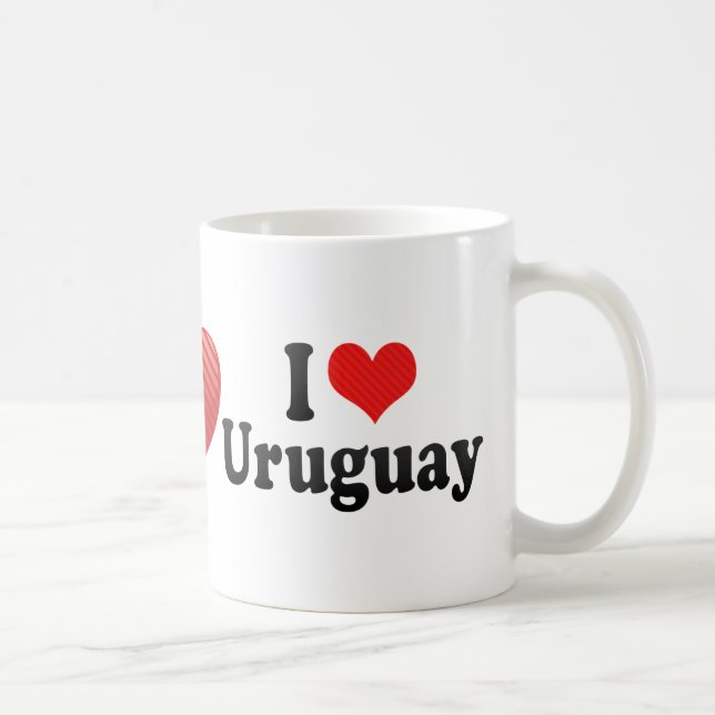 Caneca De Café Eu amo Uruguai (Direita)