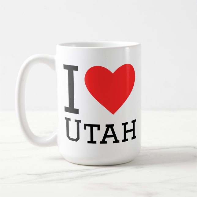 Caneca De Café Eu amo Utah  (Esquerda)
