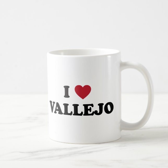 Caneca De Café Eu amo Vallejo Califórnia (Direita)