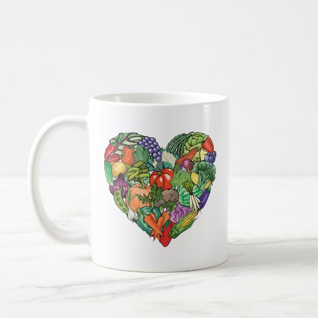 Caneca De Café Eu Amo Veggies (Esquerda)