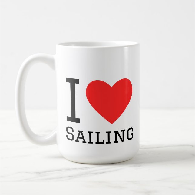 Caneca De Café Eu amo velejar (Esquerda)