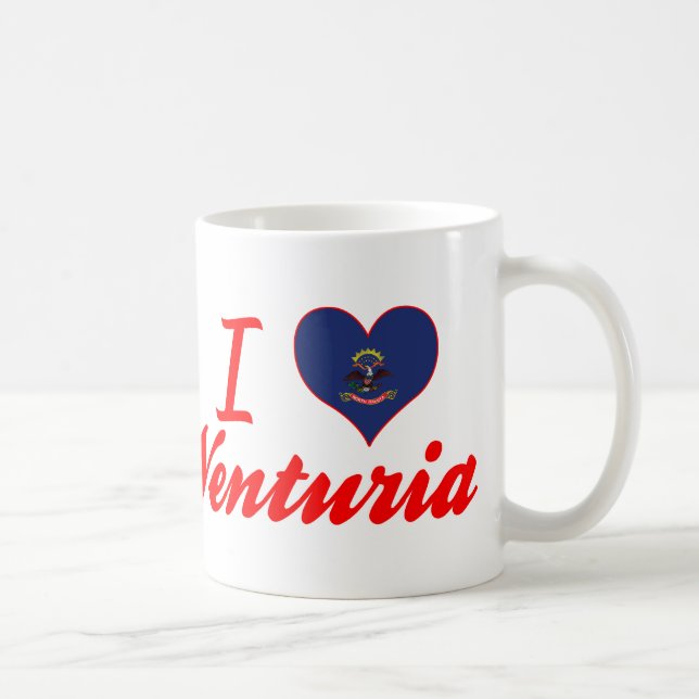 Caneca De Café Eu amo Venturia, North Dakota (Direita)