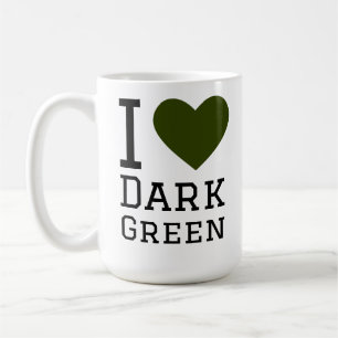 Caneca De Café Eu amo verde escuro