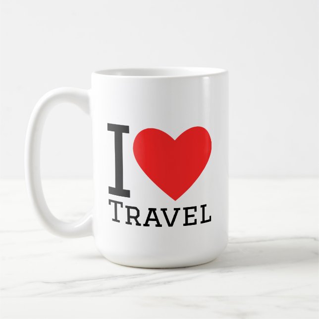 Caneca De Café Eu amo viajar (Esquerda)