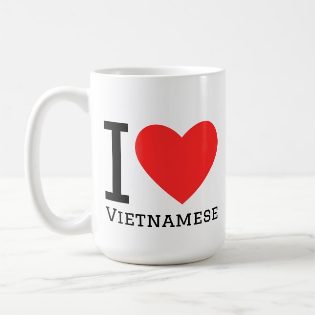 Caneca De Café Eu amo vietnamita (Esquerda)
