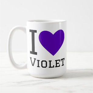 Caneca De Café Eu amo violeta