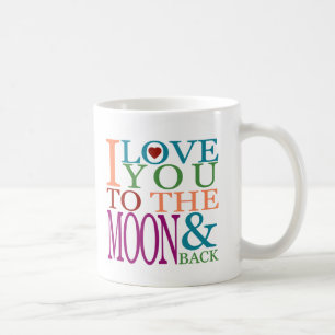 Caneca De Café Eu amo você até a Lua e de volta