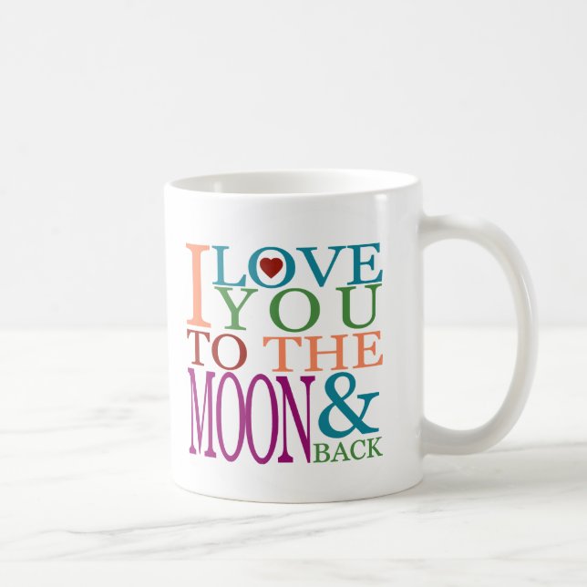 Caneca De Café Eu amo você até a Lua e de volta (Direita)