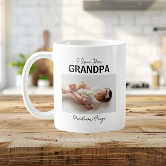 Caneca De Café Eu Amo Você Avô Presente de Foto de Bebê