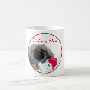 Caneca De Café Eu Amo Você Cachorrinho Pequinês