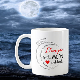 Caneca De Café Eu amo você da lua e de volta, Dia dos Namorados