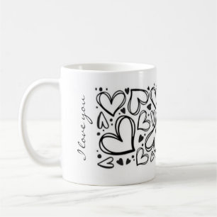 Caneca De Café Eu amo você design de coração