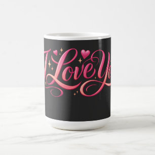 Caneca De Café Eu Amo Você Design de Tipografia Minimalista