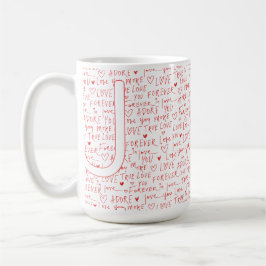 Caneca De Café Eu Amo Você J — Inicial Personalizada “J” Romântic
