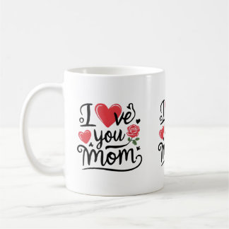 Caneca De Café Eu Amo Você Mãe Coração Kids Design